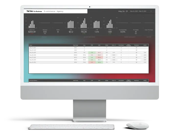 TikTok Ads Analyser Desktop Dashboard for Lead Generation with Estimated Value