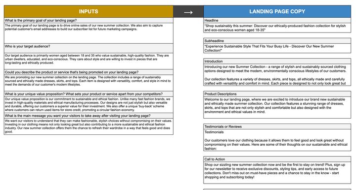How to Use the AI-Powered Landing Page Content Generator Google Sheet